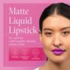 Aromi Bright Pink Matte Liquid Lipstick for Women | Long-Lasting, Magenta Lip Color, Vegan, Blue Undertones, Fuchsia (Pink Peonies) view 2