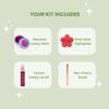 4 Pcs Organic Makeup Kit for Kids & Girls | 100% Natural & Skin-Friendly | Floret Kit  Pack of 1 (4 Pieces) | Includes Eye & Cheek Highlighter, Tinted Lip & Cheek Balm, Lip Oil & Brush view 4