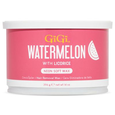 GiGi Neon Soft Wax, Watermelon  Hair Removal Wax for Sensitive Skin & Body, Salon & At-Home Waxing for Women, 14 oz