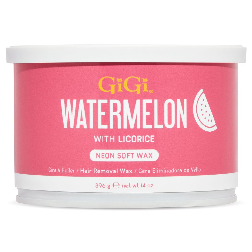 GiGi Neon Soft Wax, Watermelon  Hair Removal Wax for Sensitive Skin & Body, Salon & At-Home Waxing for Women, 14 oz