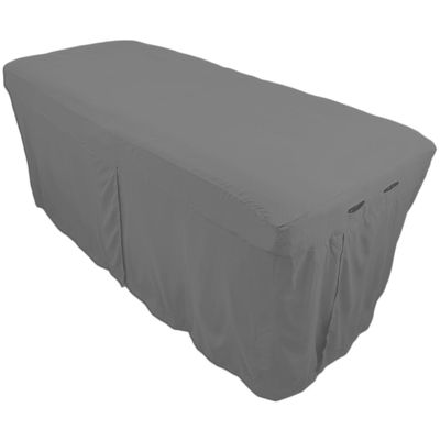 Microfiber Massage Table Skirt by Body Linen - Massage Table Bed Skirt to Fit Standard Size Massage Tables - Lightweight, Super Soft and Stain-Resisting - (True Gray)