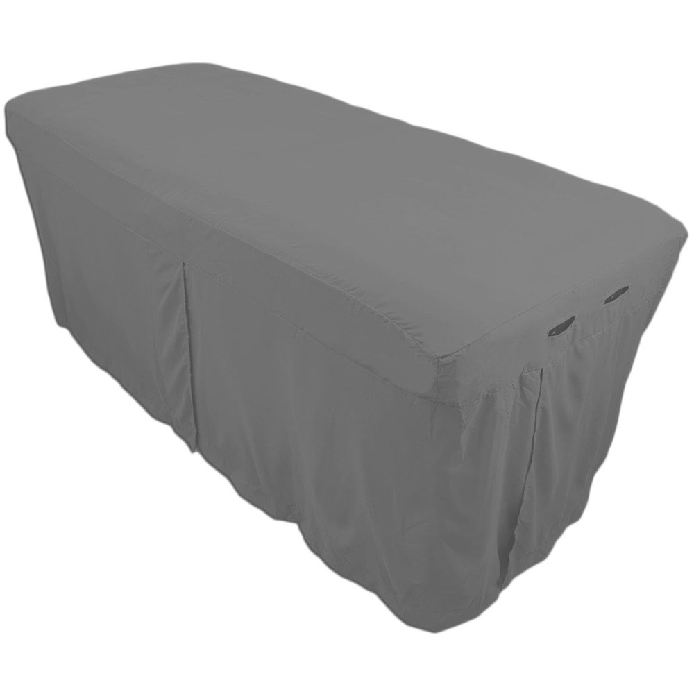 Microfiber Massage Table Skirt by Body Linen - Massage Table Bed Skirt to Fit Standard Size Massage Tables - Lightweight, Super Soft and Stain-Resisting - (True Gray)
