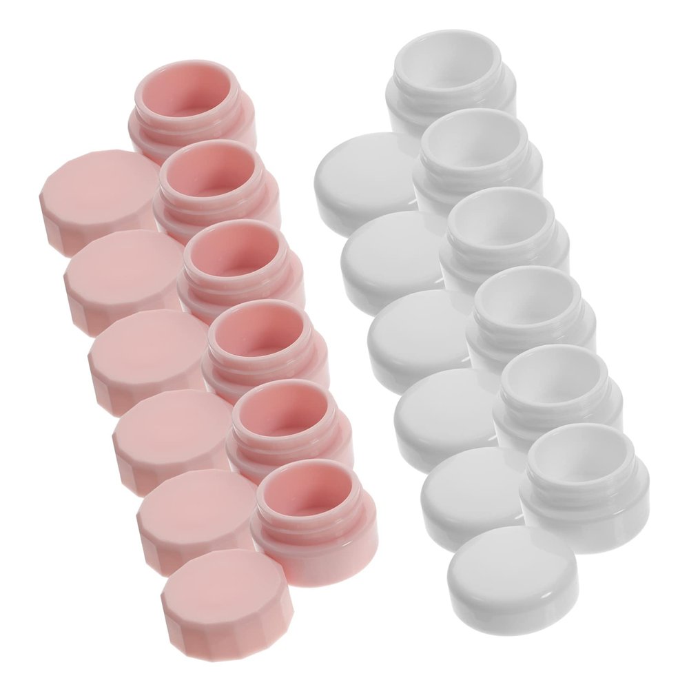 SAFIGLE 12-Piece Small Refillable Plastic Cosmetic Containers with Lids for Cream and Lotion Portable Makeup Jars for Travel and Storage