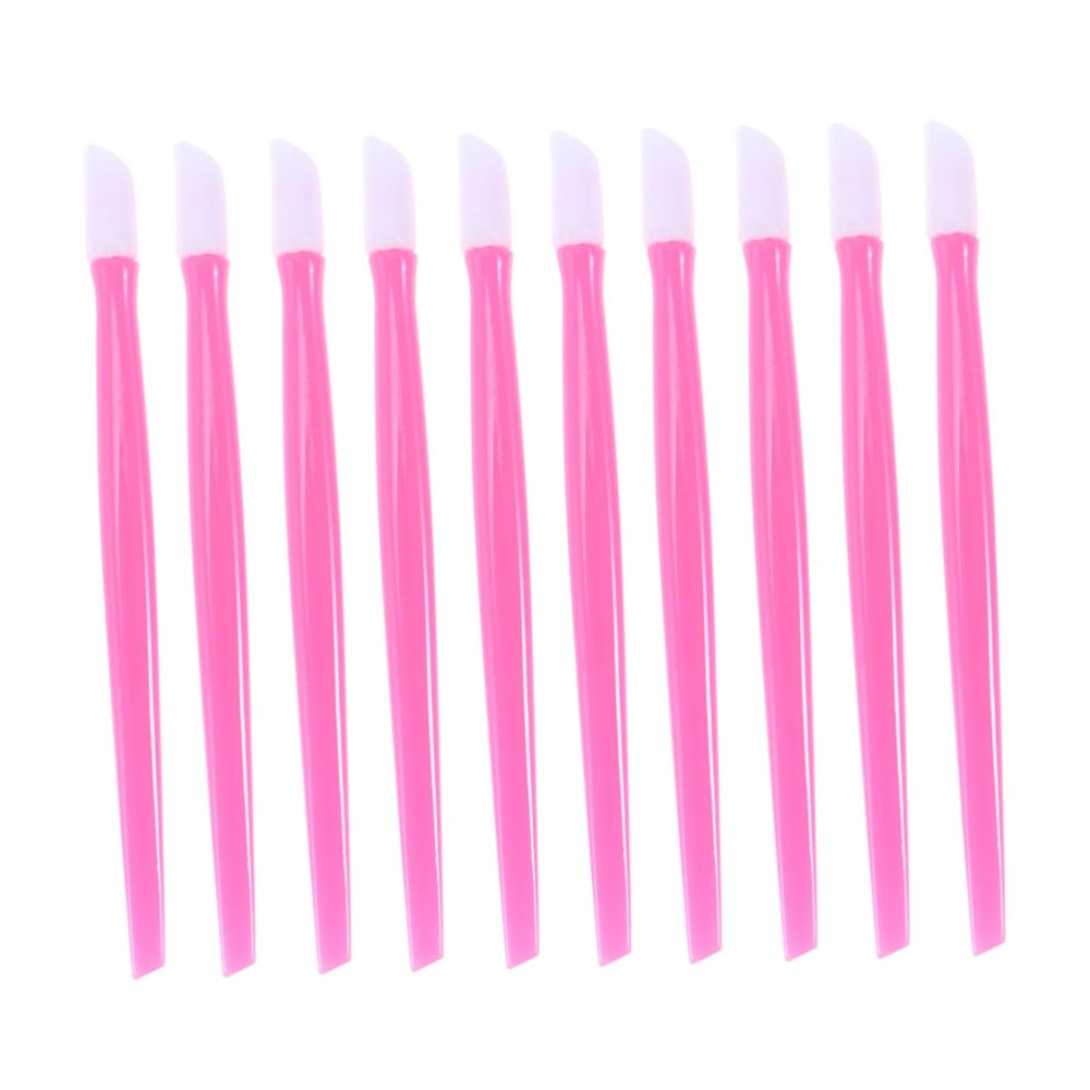 CALLARON 100pcs Plastic Manicure Tools Nail Brush Cuticle Pusher Skin Remover Dead Skin Pusher for Home Nail Art