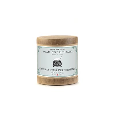 Three Sisters Apothecary Therapeutic Foaming Salt Soaks 8oz. (Eucalyptus & Peppermint)