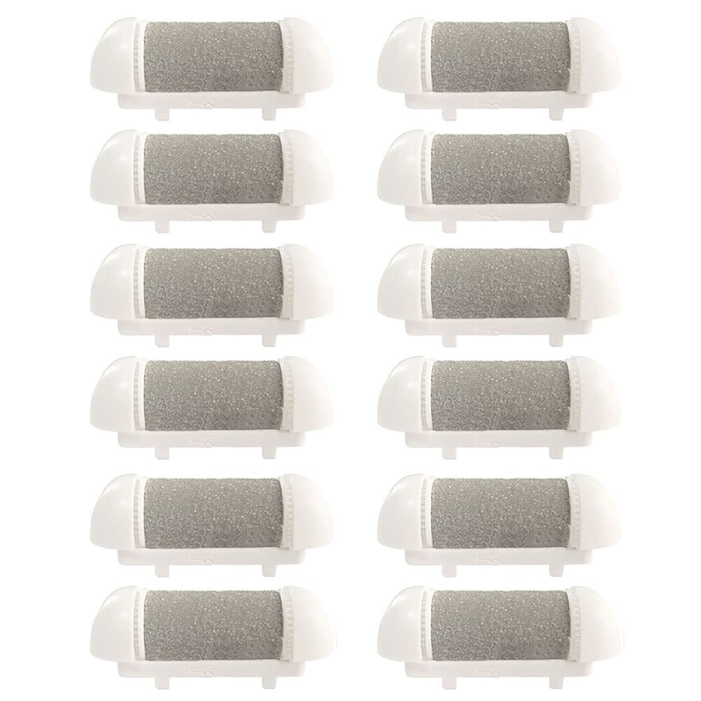 12pcs Same Rough Replacement Coarse Roller Head for Electric Callus Remover, Foot File Pedicure Tools Refill Rollers for Feet Callus Shaver Pedicure Kit (12 Pack Tough Coarse)