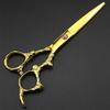 KUYBTU Hair Cutting Shears Kit, 6 Inch Professional 440C Gold Dragon Handle Hair Haircut Thinning Barber Haircutting Cutting Shears Hairdressing view 2