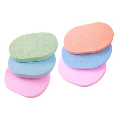 BAZEITFLOW 6Pcs Exfoliating Facial Sponges Set Portable Reusable Face Cleaners for Household Use Compact Face Scrubber for Gentle Cleansing and Makeup Removal Random Color