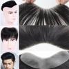 WANGHAI2024M Men Toupee Men Forehead Hairline Toupee 1B# Off Black Human Hair Thin PU Skin Natural Hairline Men's Hairpieces Men Hair Tropper(Size-2x16cm) view 4