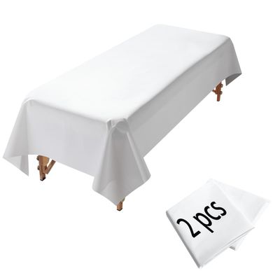 2Pcs Massage Table Sheet, 87 x 51" PVC Reusable Wax Mat Pad Waterproof Massage Bed Cover Sheet (2Pcs White)