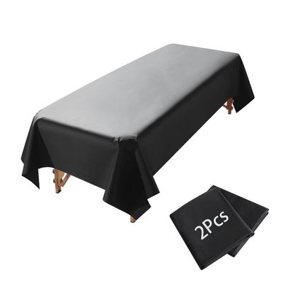 2Pcs Massage Table Sheet, 87 x 51" PVC Reusable Wax Mat Pad Waterproof Massage Bed Cover Sheet (2Pcs Black)