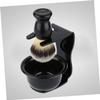 OUNONA Acrylic Shaving Brush Set Holder 3-Piece Shaving Razor Brush Sleek Soap Bowl for Men Facial Cleaning Essentials view 4