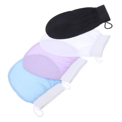 Beaupretty 4pcs Exfoliating Bath Mitts Set Deep Exfoliating Gloves for Body Scrubbing Soft Silk-Like Fiber Dead Skin Remover