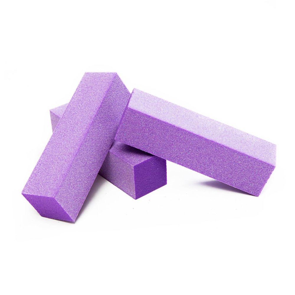 BAZEITFLOW 10pcs Sponge Nail Buffer Sanding Blocks Nail Art Strip File Buffer for Techs Home Use Random Colors