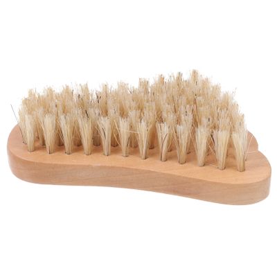 PartyKindom 1pc Wooden Bristle Nail Brush for Nail Dust Cleaning with Natural Pig Bristles Easy to Carry Manicure Brush Wood Color