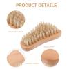 PartyKindom 1pc Wooden Bristle Nail Brush for Nail Dust Cleaning with Natural Pig Bristles Easy to Carry Manicure Brush Wood Color view 3