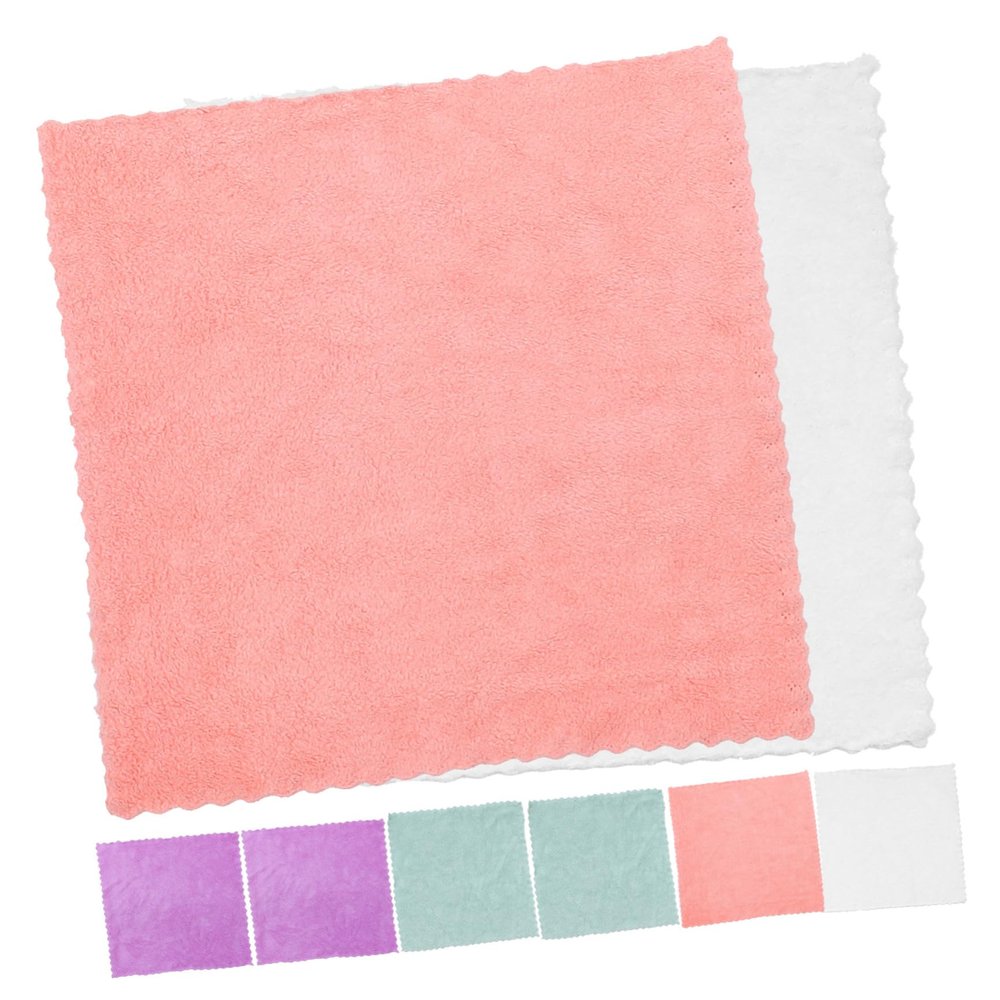 BAZEITFLOW 8pcs Square Coral Towels Luxury Bath Towel Soft Face Highly Absorbent No Shed No Fade
