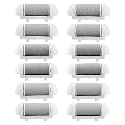 12 Pack Replacement Coarse Roller Head for Electric Callus Remover, Foot File Pedicure Tools Refill Rollers for Feet Callus Shaver Pedicure Kit (12pcs Different Coarse)
