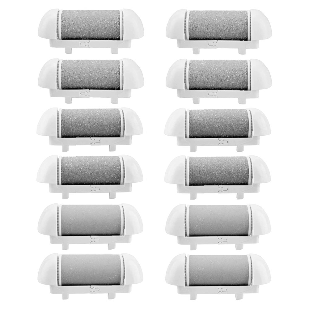 12 Pack Replacement Coarse Roller Head for Electric Callus Remover, Foot File Pedicure Tools Refill Rollers for Feet Callus Shaver Pedicure Kit (12pcs Different Coarse)