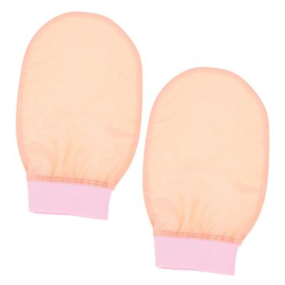 Beavorty Silk-like Exfoliating Bath Gloves 2Pcs Soft Bathing Mitts for Skin Scrubbing and Exfoliation for Skin Types