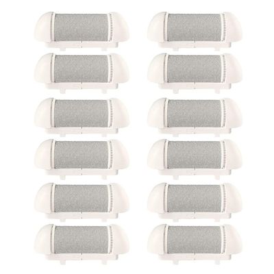 12pcs Replacement Coarse Roller Head for Electric Callus Remover, Foot File Pedicure Tools Refill Rollers for Feet Callus Shaver Pedicure Kit (12 Pack Medium Coarse)