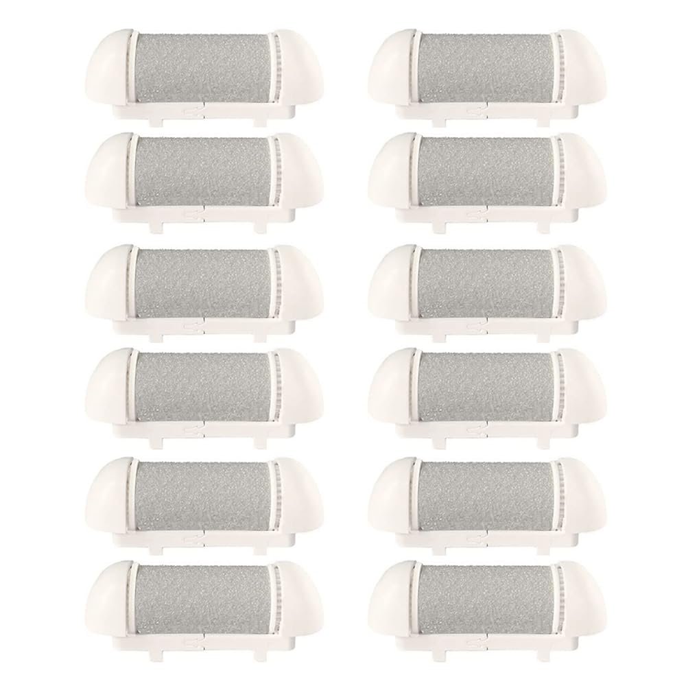 12pcs Replacement Coarse Roller Head for Electric Callus Remover, Foot File Pedicure Tools Refill Rollers for Feet Callus Shaver Pedicure Kit (12 Pack Medium Coarse)