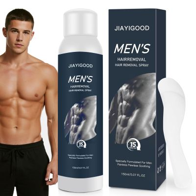 Hair Removal Spray Foam for Men  Gentle Depilatory Cream with Plant Extracts, Soothing Formula for Armpits, Chest, Back, Legs & Body  Safe for All Skin Types