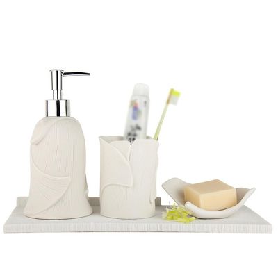 HIONJIN Sandstone Bathroom Three-Piece Bathroom Kit Toiletries Cleaning Appliances Bath Set Bottle(E)