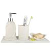 HIONJIN Sandstone Bathroom Three-Piece Bathroom Kit Toiletries Cleaning Appliances Bath Set Bottle(E) view 1