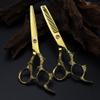 KUYBTU Hair Clippers Barber Scissors Hair Cutting Scissors, 6Inch Professional 440C Steel Gold Dragon Handle Cut Hair Scissors Haircut Thinning Barber Cutting Shears Hairdressing Sci view 2