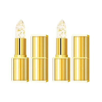 BAYUELSWU Color Changing Lipstick, 2PCS Color Changing Lipstick Gold Foil for Women and Men, Long Lasting 24 Hours Moisturizing