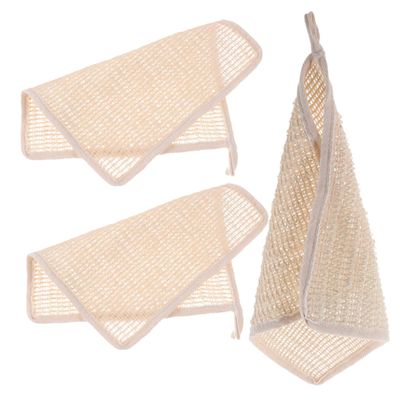 BAZEITFLOW 3pcs Ramie Face Wash Towels Soft Absorbent Bath Cloths for Stylish Design for Home Use for Family and Daily Skincare Routine