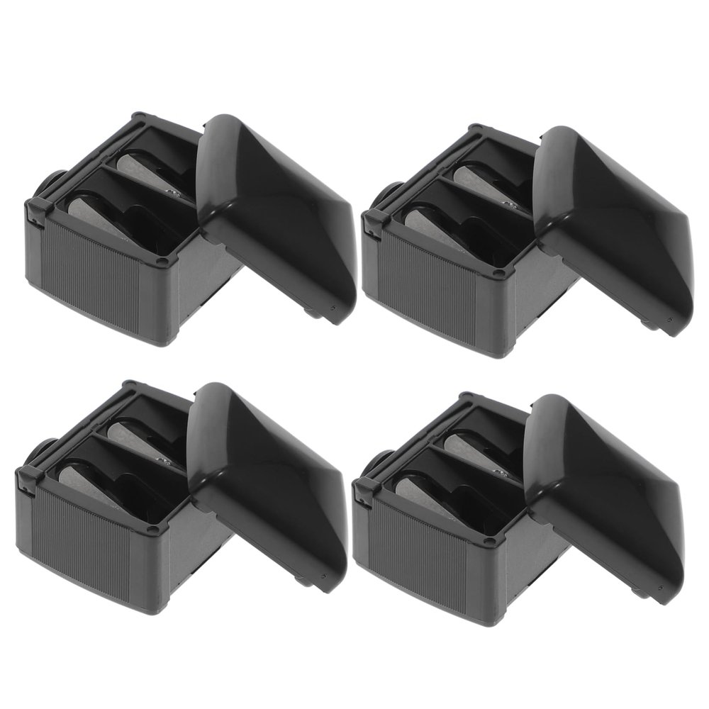 DEARMAMY 4pcs Double Hole Sharpener for Eyeliner and Brow Pencils Adjustable Cosmetic Pencil Sharpener for Women Makeup Tool Cover and Comfortable to Hold Random Color