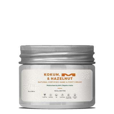 DK Orga.nic & 100% Na.tural H.and & Foot Cream with Kokum, Myrrh & Hazelnut (25g)