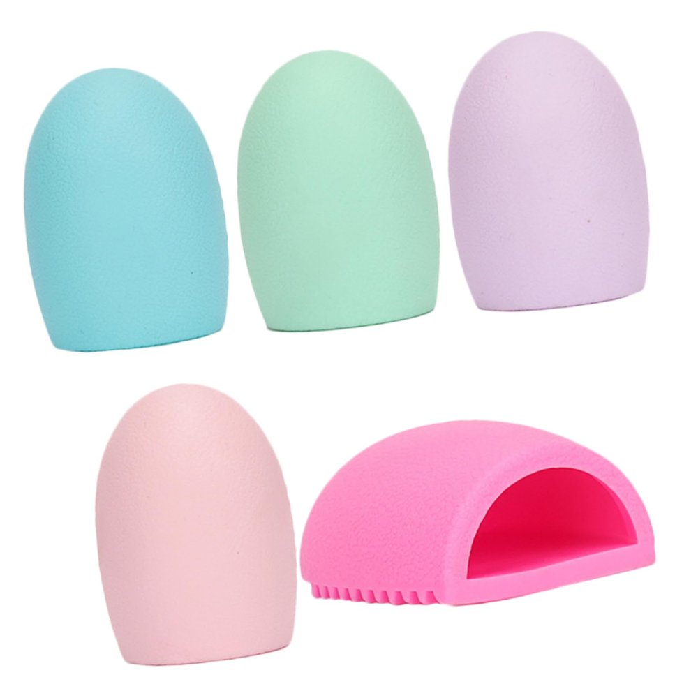 SHERCHPRY 6pcs Silicone Makeup Brush Cleaning Mat Durable and Reusable Beauty Brush Cleaner Pad Mixed Color Design