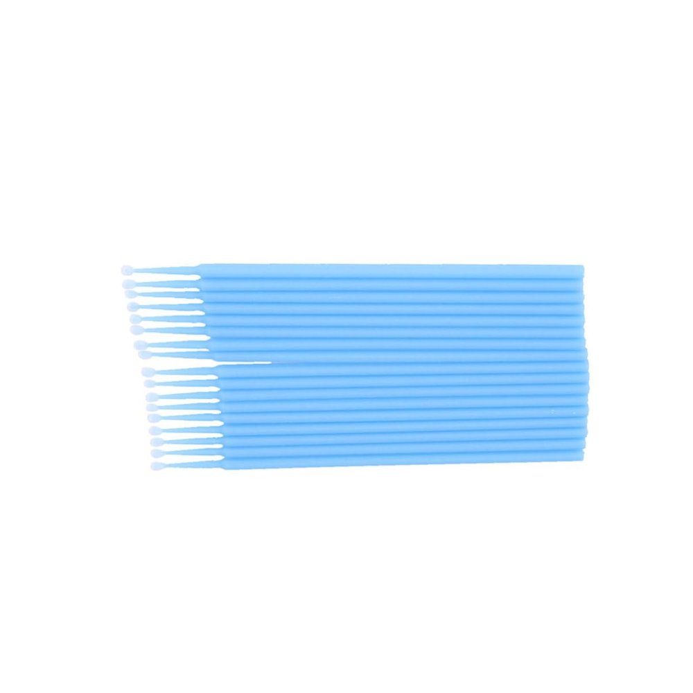 SHERCHPRY 100pcs Disposable Eyelash Extension Cotton Swabs Micro Applicator Brushes for Makeup Light Blue Professional Lash Applicator Tool for Eyelash Extensions