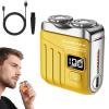 2025 Upgraded Mini Dual-Head Rotary Electric Shaver Portable USB-C Rechargeable IPX7 Waterproof Pocket Razor with High-Speed Quiet Motor & Floating Precision Blades for Home (Yellow) view 1