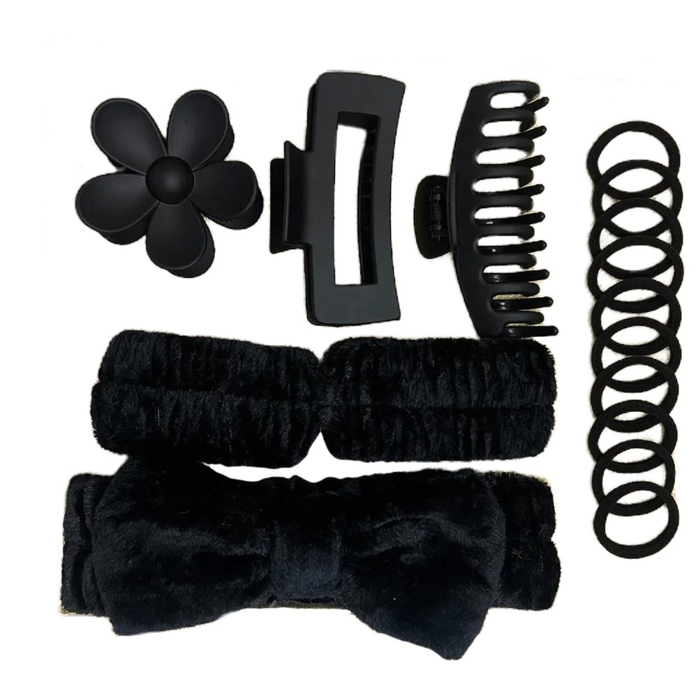 16-piece hair bundle for washing, hair tie with grab clip, elastic scrunch wristband