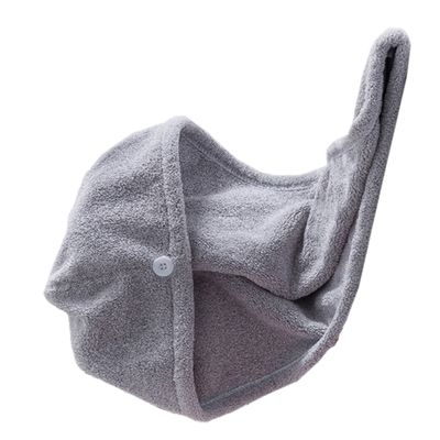 BESTYASH Quick Drying Coral Hair Drying Cap Absorbent Towel Hair Thicken Design Lightweight Portable for Home and Travel Use Grey