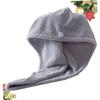 BESTYASH Quick Drying Coral Hair Drying Cap Absorbent Towel Hair Thicken Design Lightweight Portable for Home and Travel Use Grey view 4