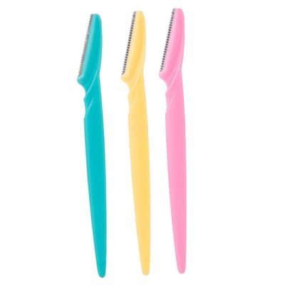 NIYANGLE 24pcs Professional Eyebrow Grooming Kit Stainless Steel Eyebrow Scraper Trimmer Compact Non-slip Grip Beauty Tool Random Color