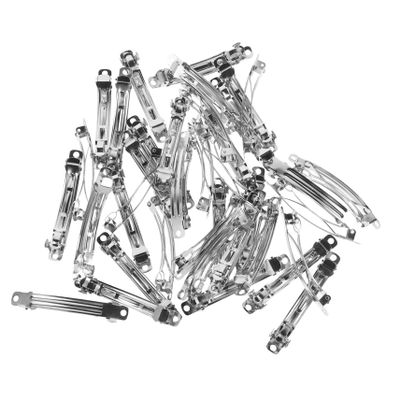 Beaupretty 50pcs Silver Hair Clips Electroplated French Barrette Crafting Accessories Snap Clips for Creative Hair Styling Alligator for Various Types