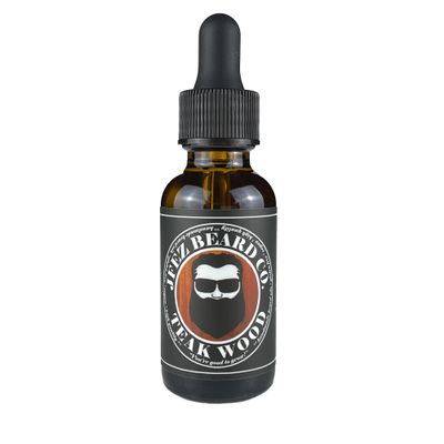 JFEZ BEARD CO. Teakwood Beard Oil - American-Made Nourishing Anti-Itch Dander Reducing, Mustache and Beard Care Conditioner (1 Oz)