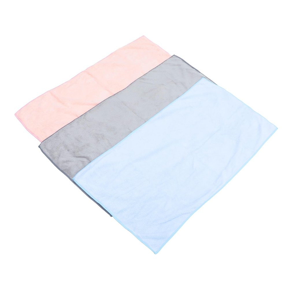 Alipis 3pcs Extra Large Coral Fleece Towels Set Absorbent Quick Dry Face and Hair Towels for Home Use Soft and Fluffy Washcloths for Spa and Bath