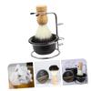 GALPADA 1Set Shaving Brush with Soft Bristles Stylish Bowl and Stainless Steel Stand for Men for Home Use and Wet Shaving Experience view 2