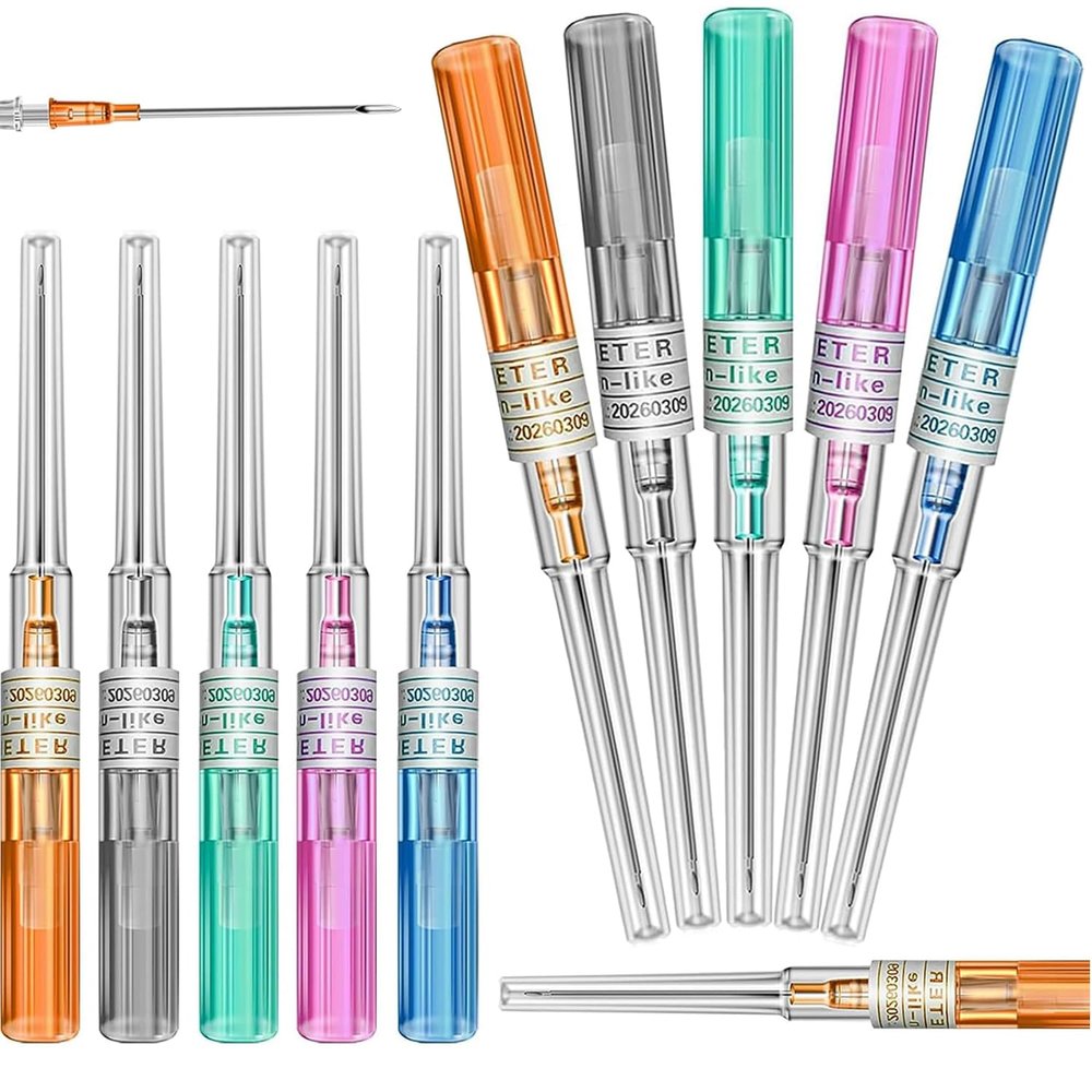 Catheter Piercing Needles - 5Pcs (14/16/18/20/22) Catheter Needles Cateter Para Catheter Hollow Needles for Ear Nose Belly Cartilage Piercing Needles - Professional Quality for Piercing Tool Supplie