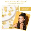 120Pcs Gold Hair Rings for Braids, Gold Hair Ring for Girls Women, Non-Piercing Cuffs & Rings for Dreadlock & Festival Hairstyles view 3