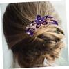 BAZEITFLOW Delicate Purple Rhinestone Flower Hair Comb 1-Piece Wedding Headdress Accessories for Brides and Bridesmaids view 1