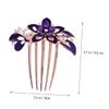 BAZEITFLOW Delicate Purple Rhinestone Flower Hair Comb 1-Piece Wedding Headdress Accessories for Brides and Bridesmaids view 2