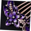 BAZEITFLOW Delicate Purple Rhinestone Flower Hair Comb 1-Piece Wedding Headdress Accessories for Brides and Bridesmaids view 3